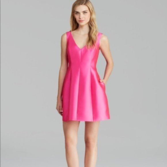Kate Spade pink silk fit flare cocktail dress 4